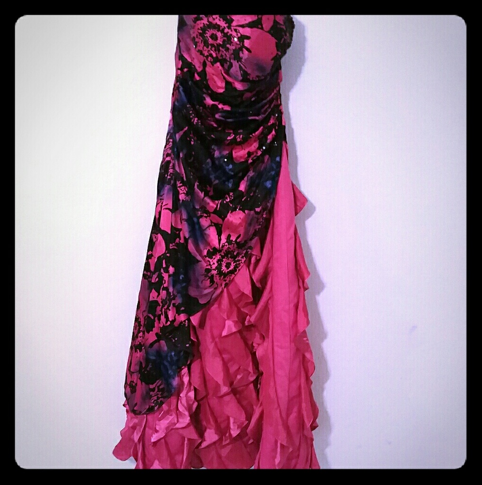 Full length Strapless Prom gown